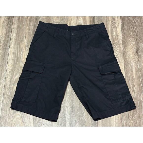CARHARTT MENS REGULAR CARGO SHORTS SIZE 32 BLACK COTTON CASUAL WORK OUTDOOR - Picture 1 of 8